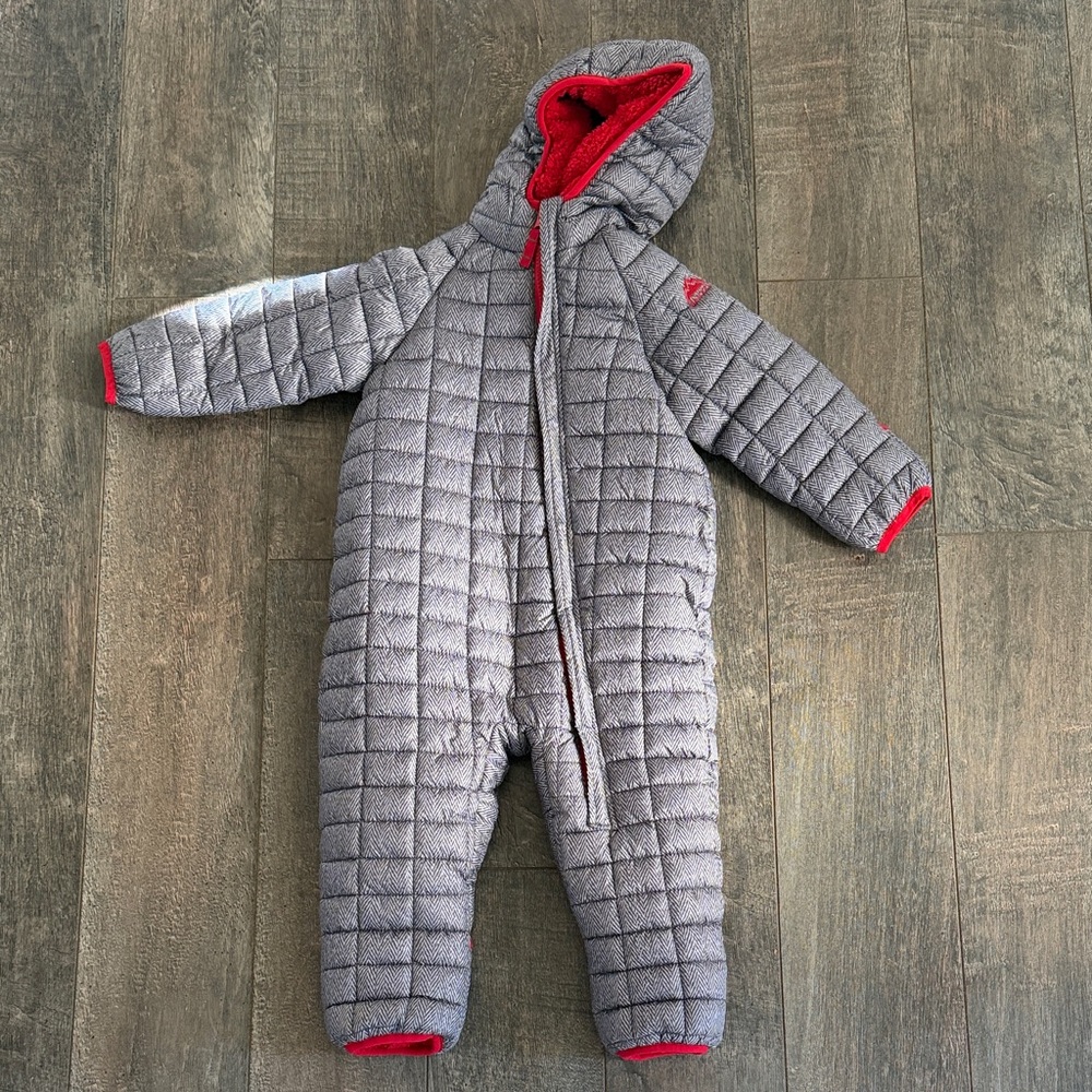 Warm winter Snozu Gray Quilted Kids snowsuit